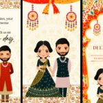 Yellow Cream Indian Wedding Invite