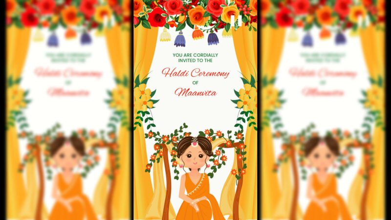Yellow Splash Love Flash: Haldi Invitation